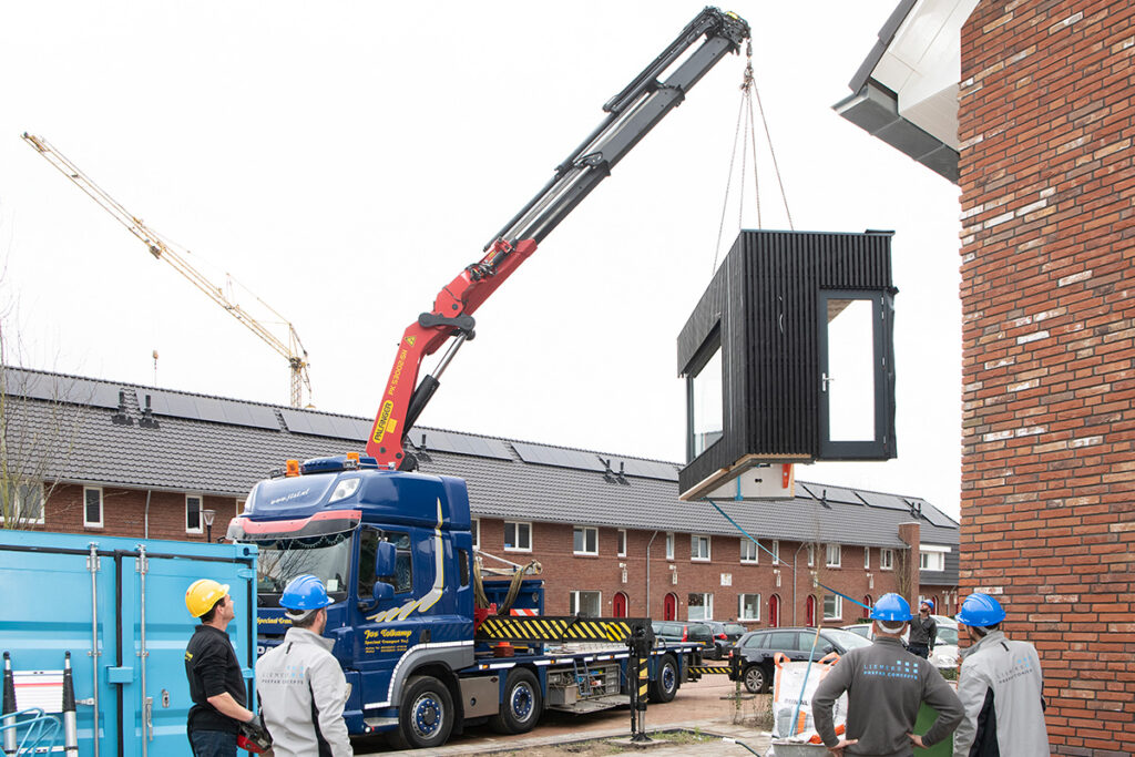 Liemers Prefab Concepts uitbouw plaatsen snelle bouw